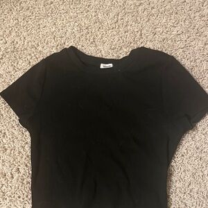 Garage Black ribbed Crop Top